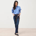 Jeans regular 7/8ème denim brut femme