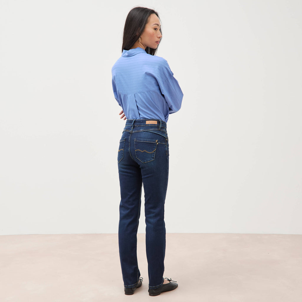 Jeans regular 7/8ème denim brut femme