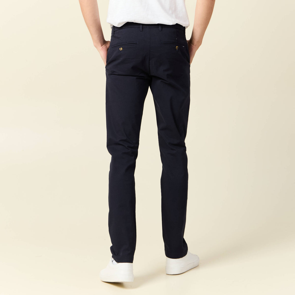 Pantalon chino longueur 32 bleu foncé homme