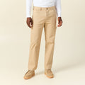 Jeans droit 5 poches beige homme