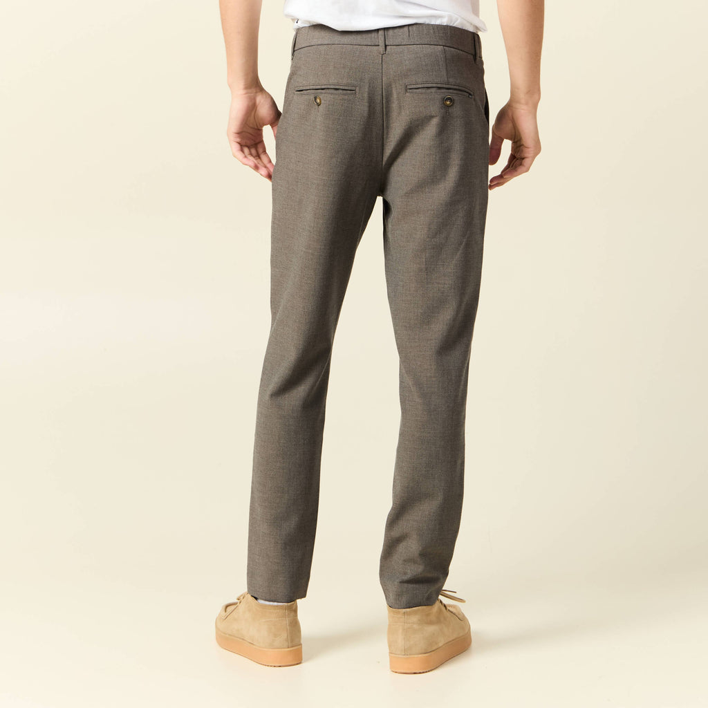 Pantalon chino jogger taupe homme