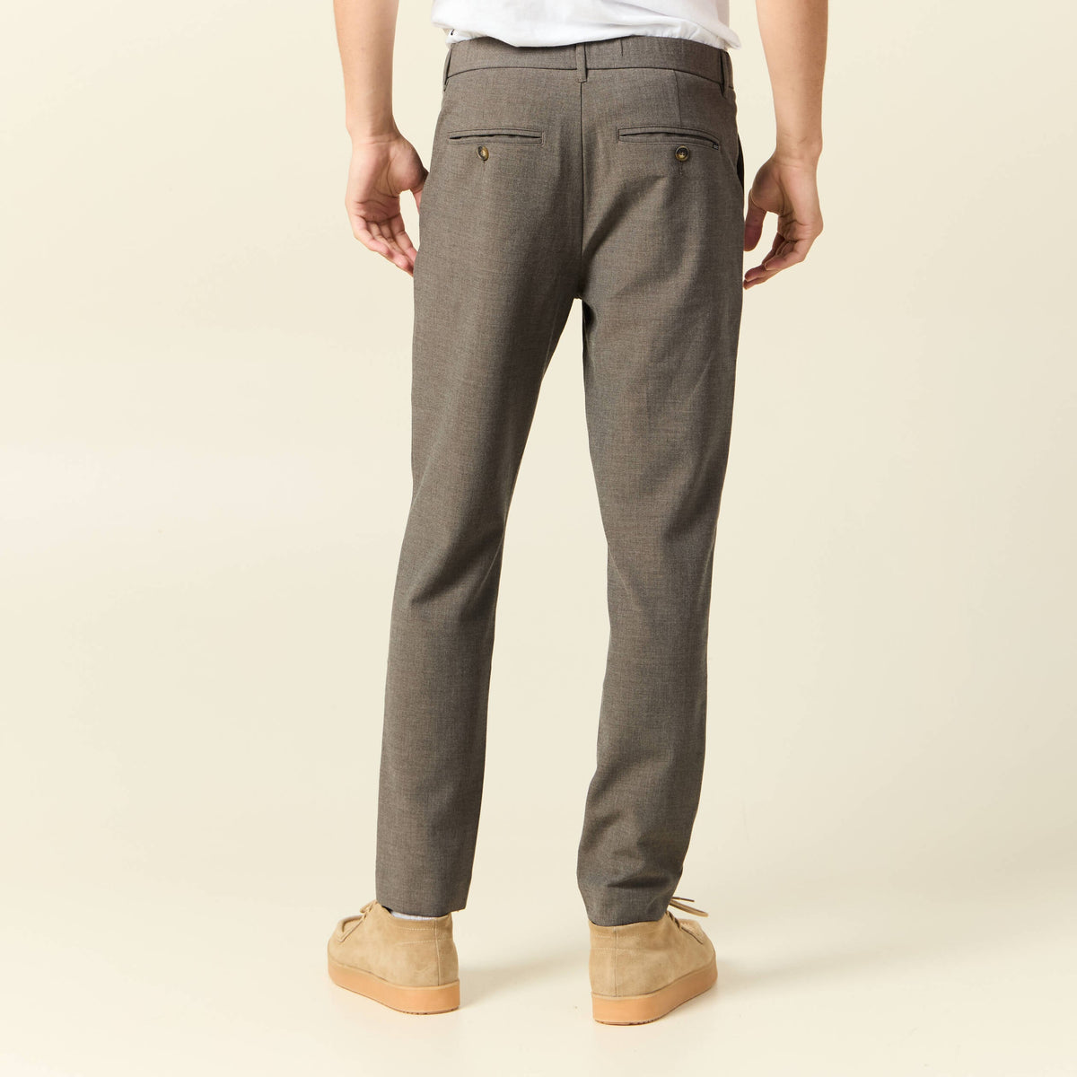 Pantalon chino jogger taupe homme