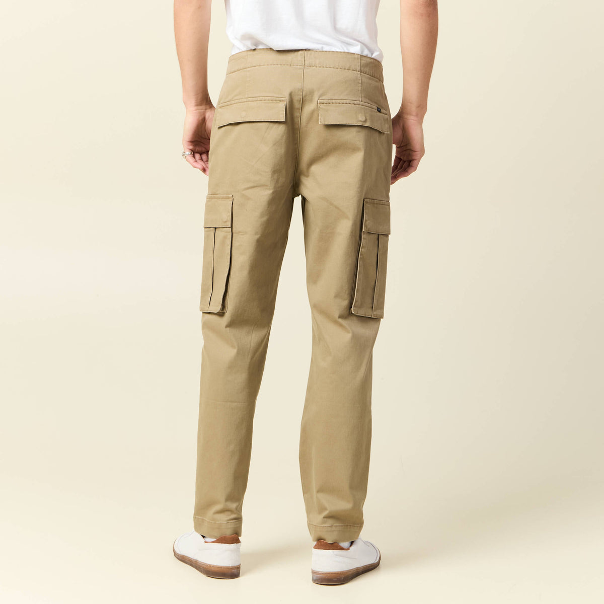 Pantalon cargo poches côtés vert kaki homme