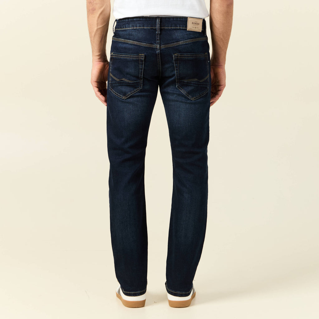 Jeans straight longueur 32 denim brut homme