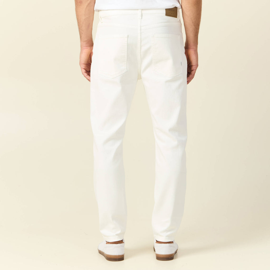 Jeans straight taille tapered denim blanc homme
