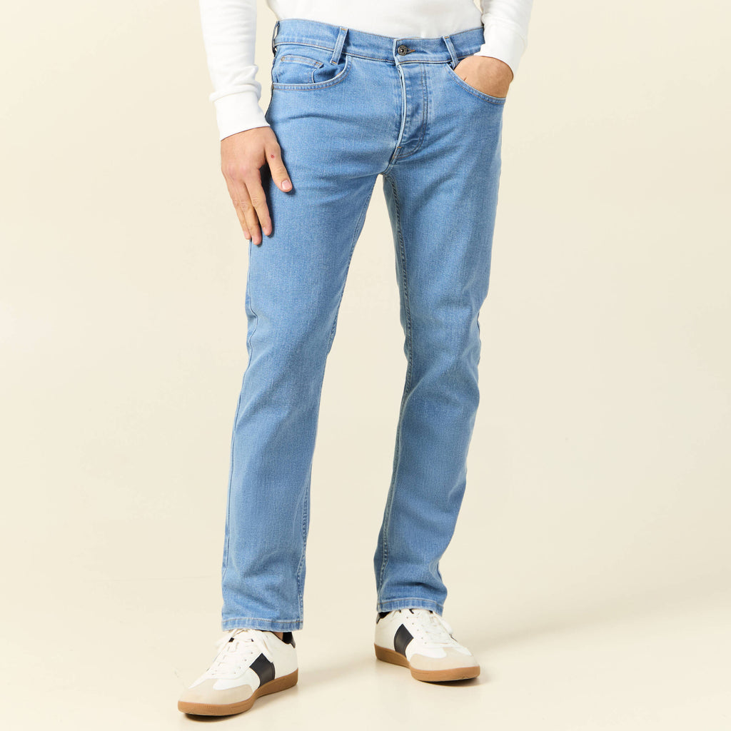 Jeans straight fabriqué en France denim stone homme