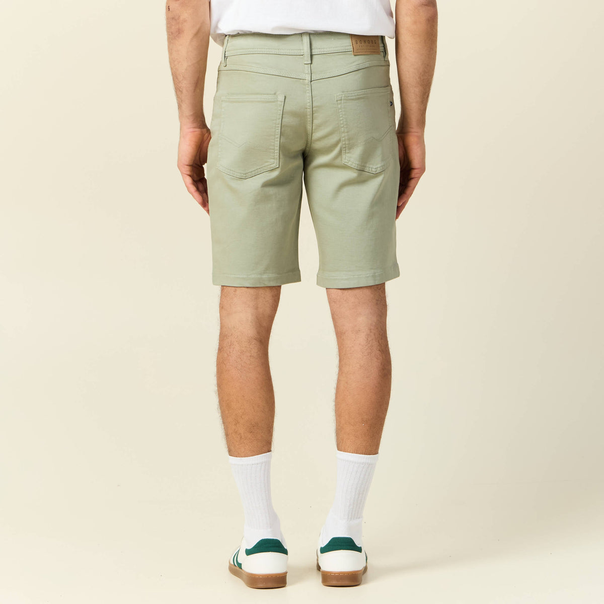 Bermuda droit 5 poches vert olive homme