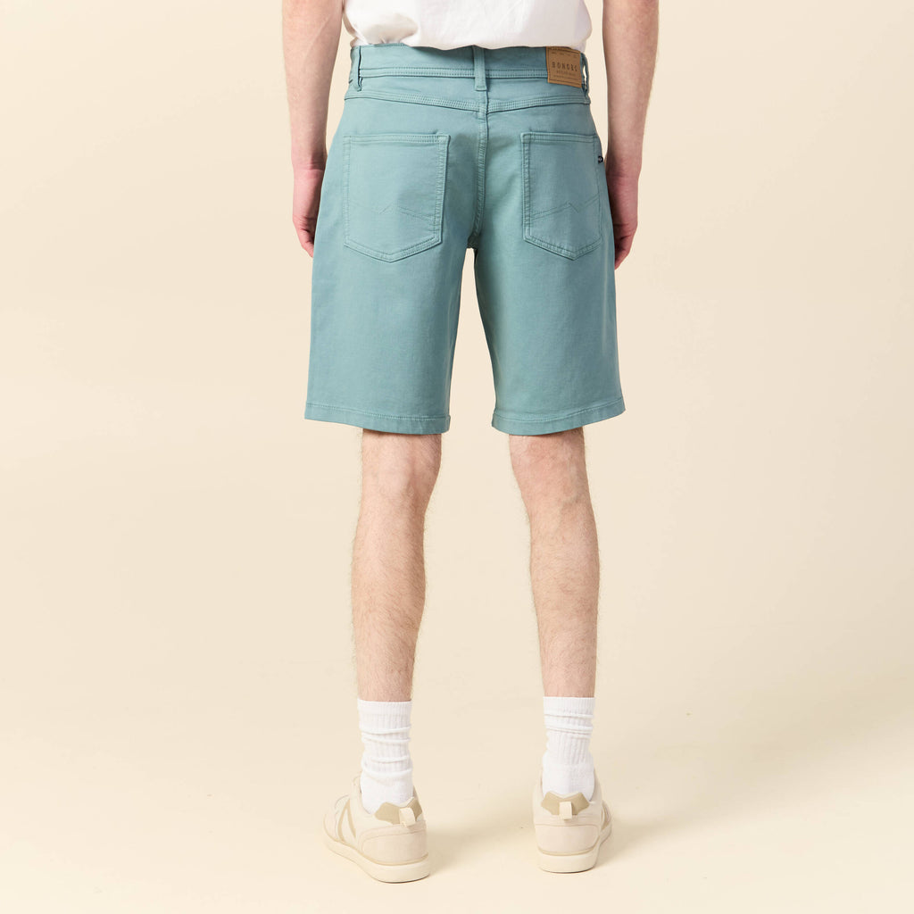 Bermuda droit 5 poches vert foncé homme