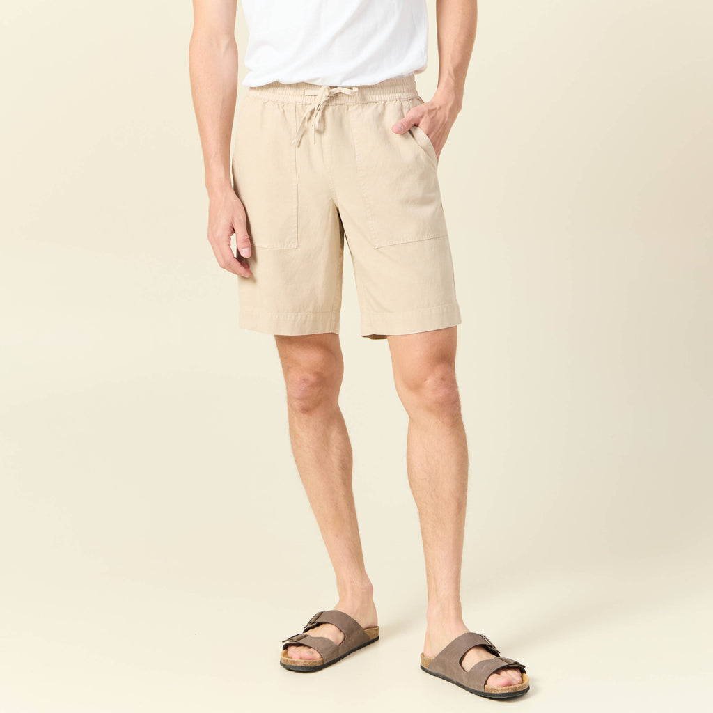 Short droit à coulisse sable homme