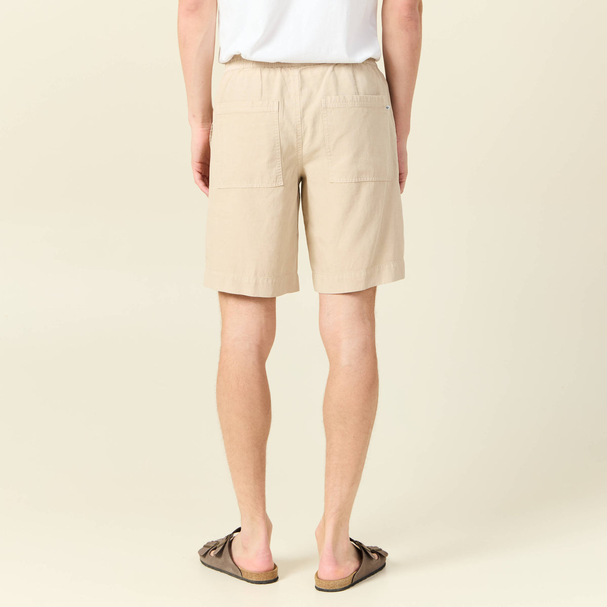 Short droit à coulisse sable homme