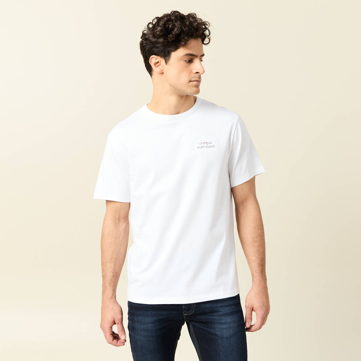 T-shirt manches courtes blanc homme