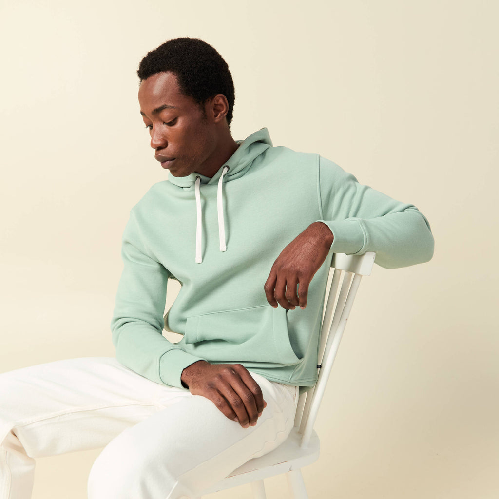 Sweat à capuche vert pastel homme