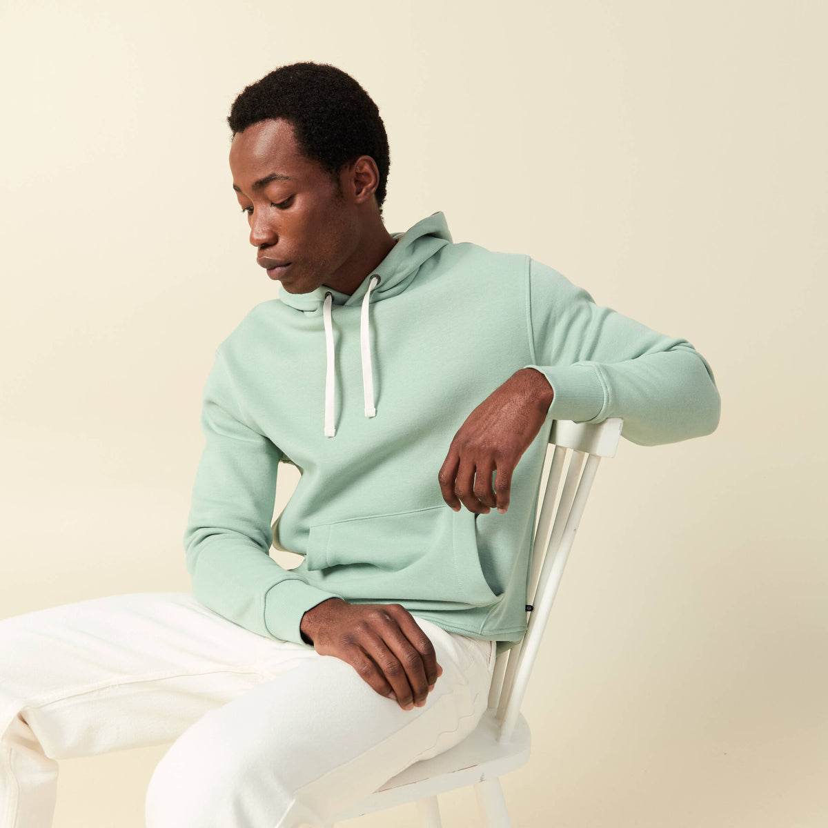 Sweat à capuche vert pastel homme