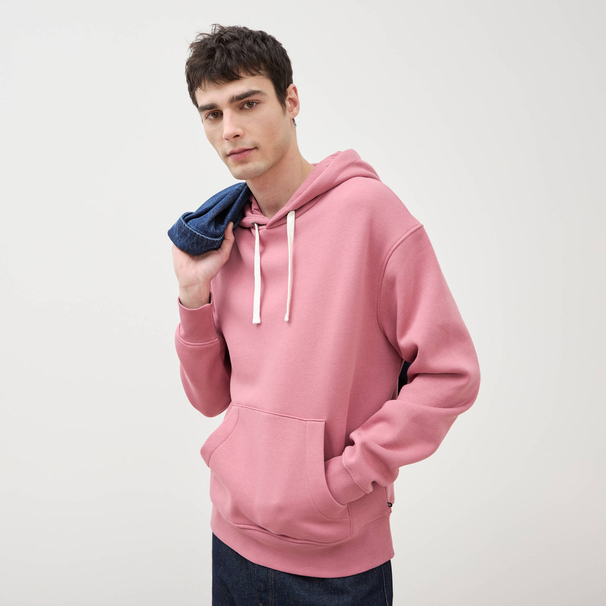 Sweat à capuche vieux rose homme