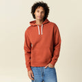 Sweat à capuche marron cognac homme