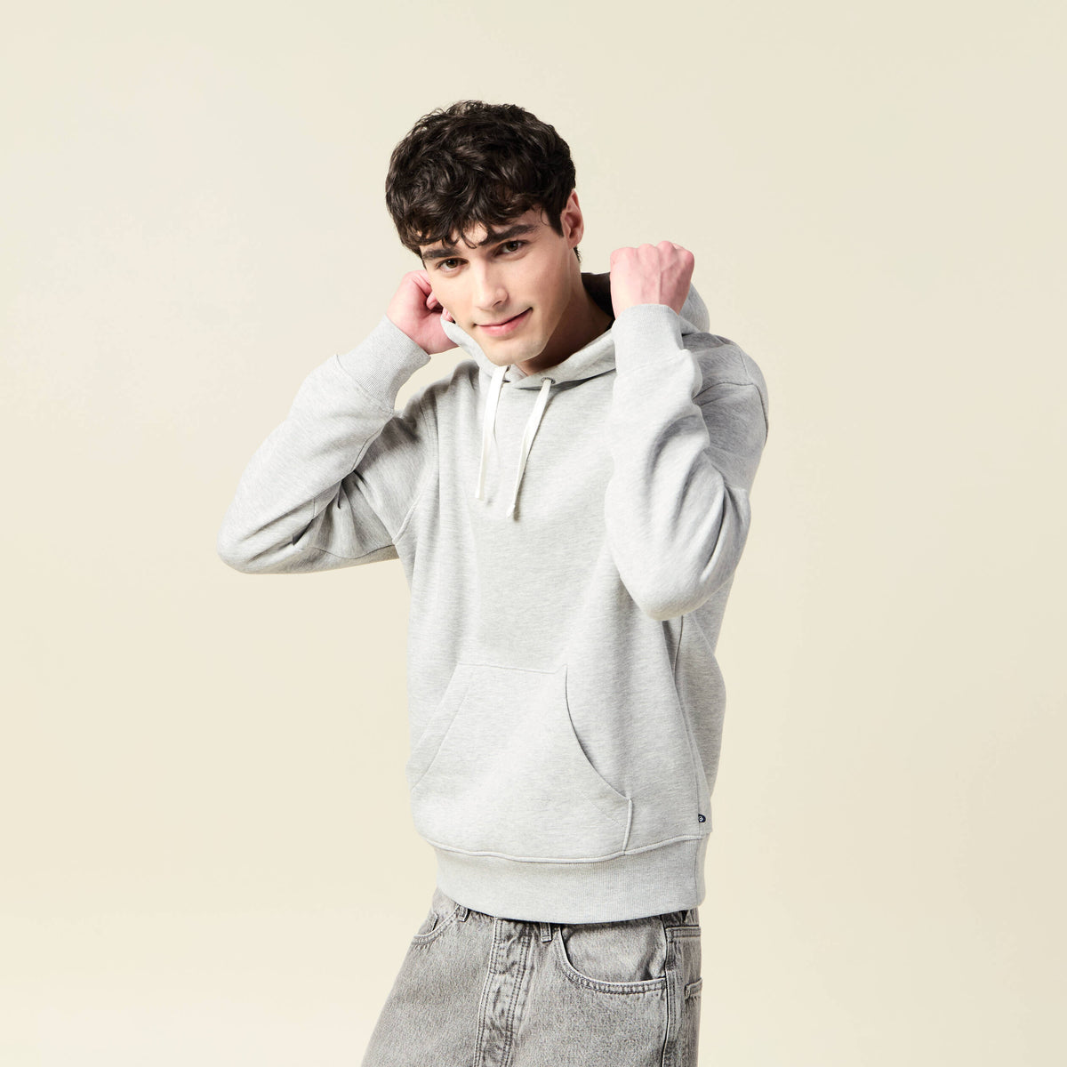 Sweat à capuche gris homme