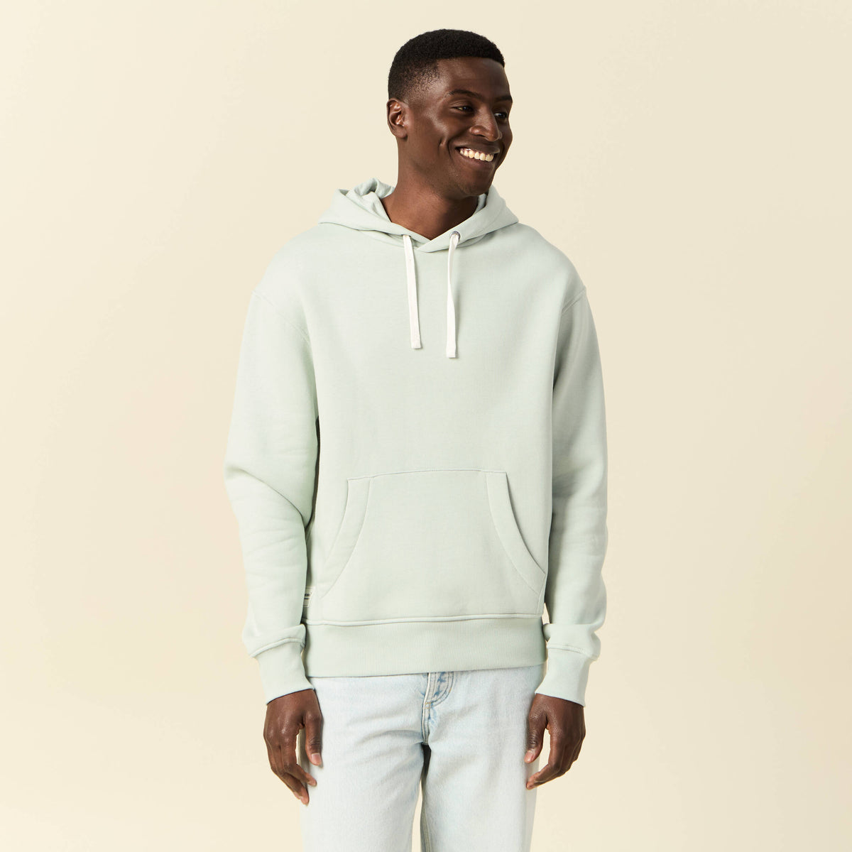 Sweat à capuche vert clair homme