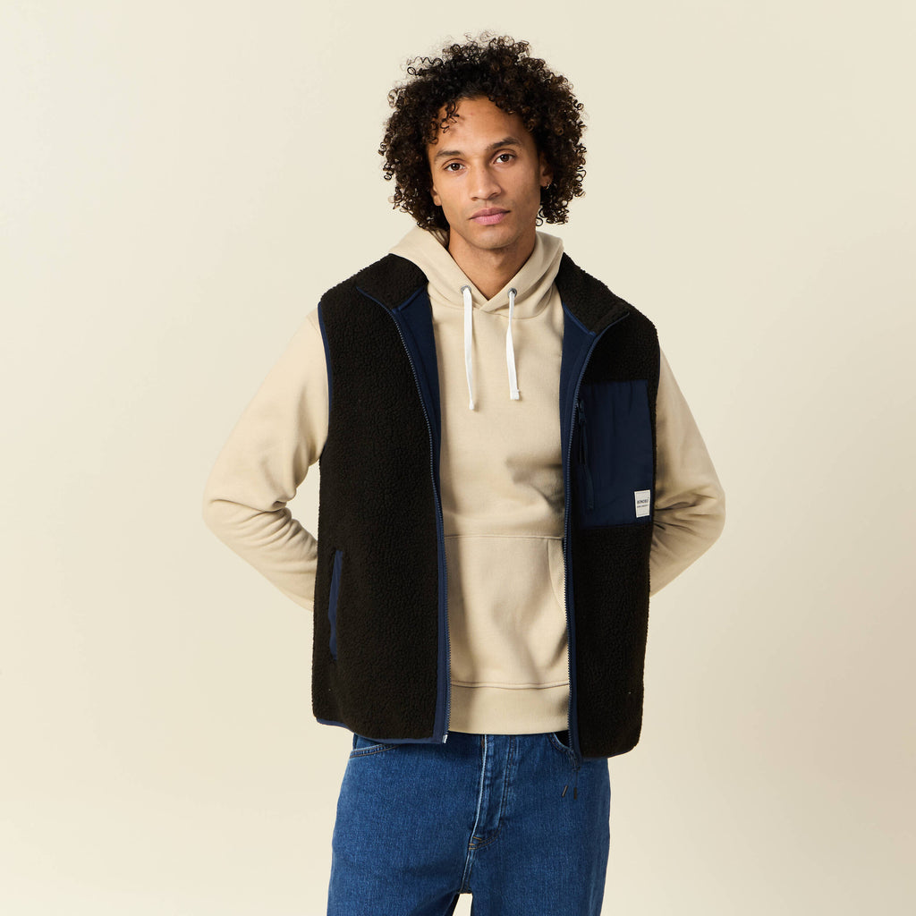 Gilet sans manches zippé vert kaki homme