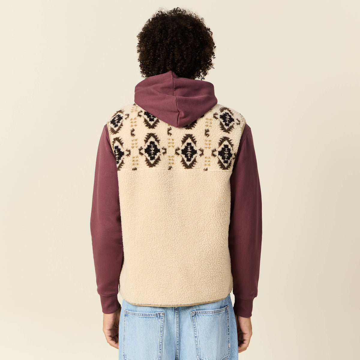 Gilet sans manches zippé ecru homme