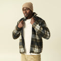 Gilet manches longues zippé sherpa taupe homme