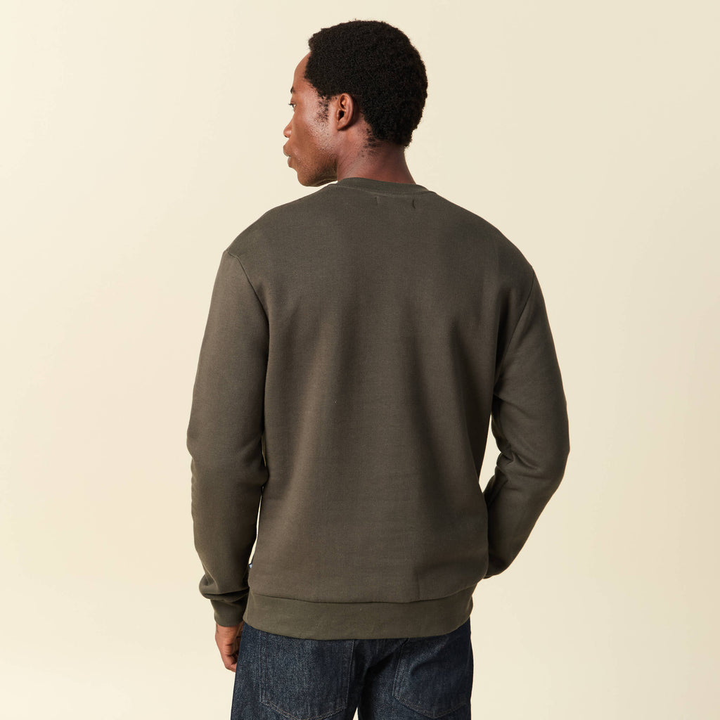 Sweat manches longues vert kaki homme
