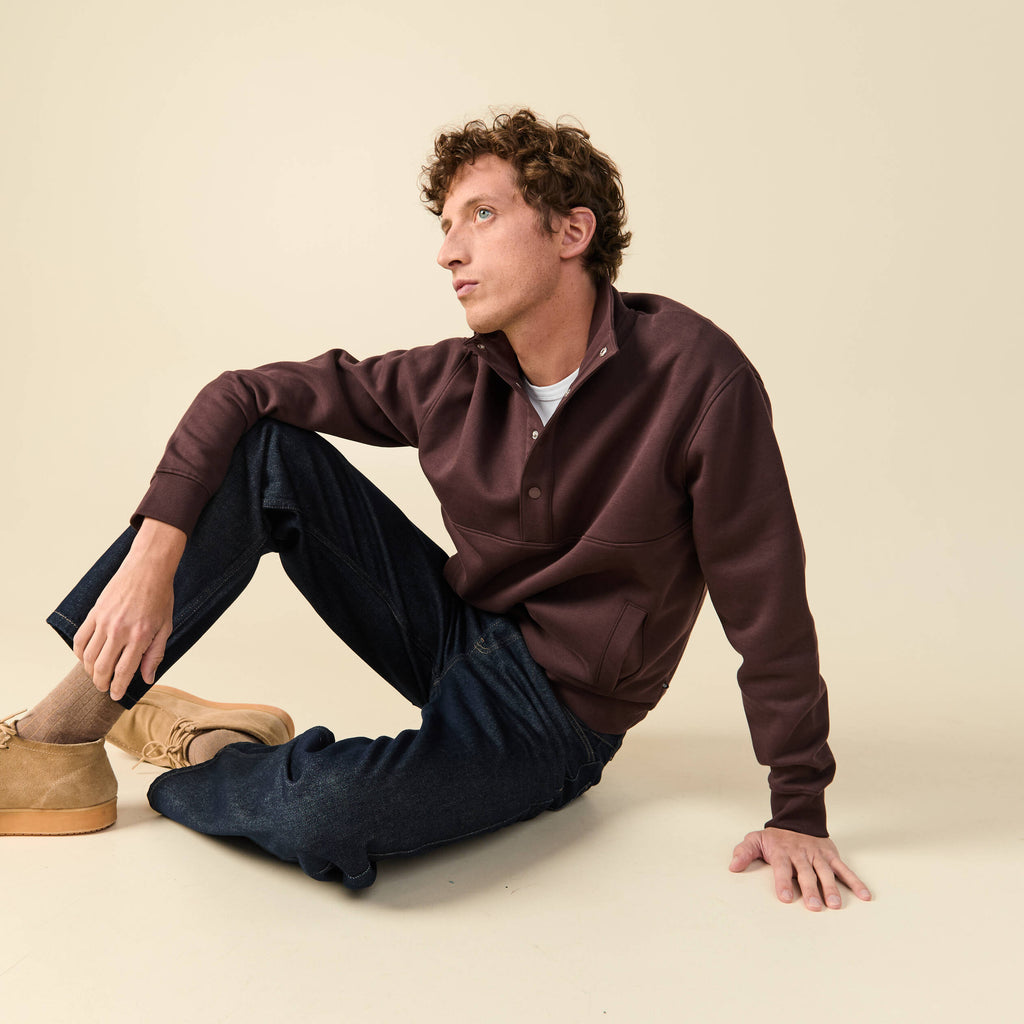 Sweat manches longues marron foncé homme