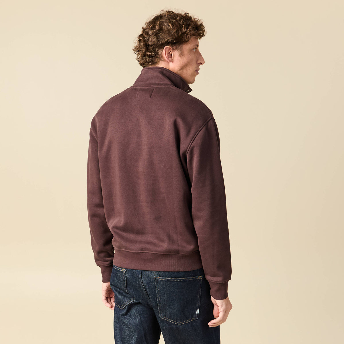 Sweat manches longues marron foncé homme