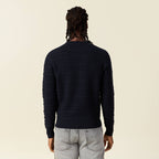 Pull manches longues bleu marine homme