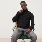 Pull manches longues noir homme