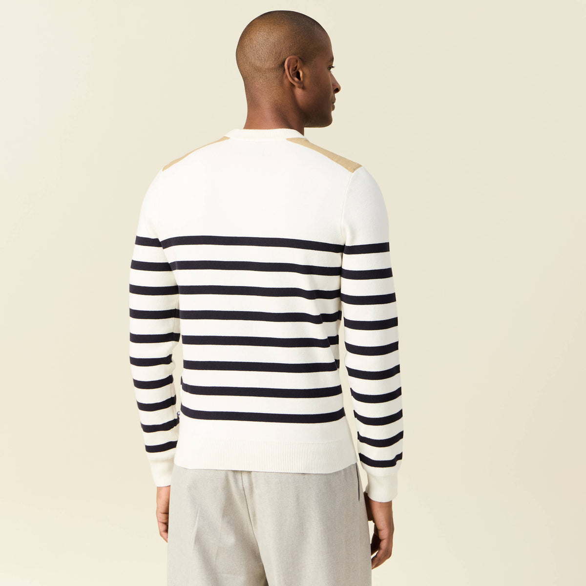 Pull manches longues ecru homme