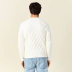 Pull manches longues blanc homme