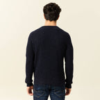 Pull manches longues fabriqué en France bleu marine homme