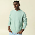Pull manches longues col rond vert pastel homme