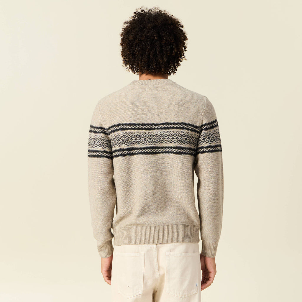 Pull manches longues beige homme
