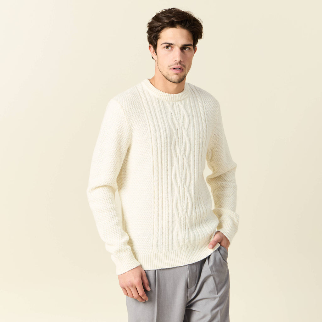 Pull manches longues ecru homme