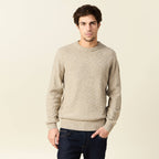 Pull manches longues beige homme