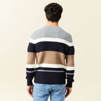 Pull manches longues bleu marine homme