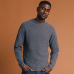 Pull manches longues fabriqué en France gris foncé homme