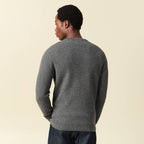 Pull manches longues fabriqué en France gris foncé homme