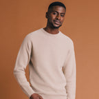 Pull manches longues fabriqué en France sable homme