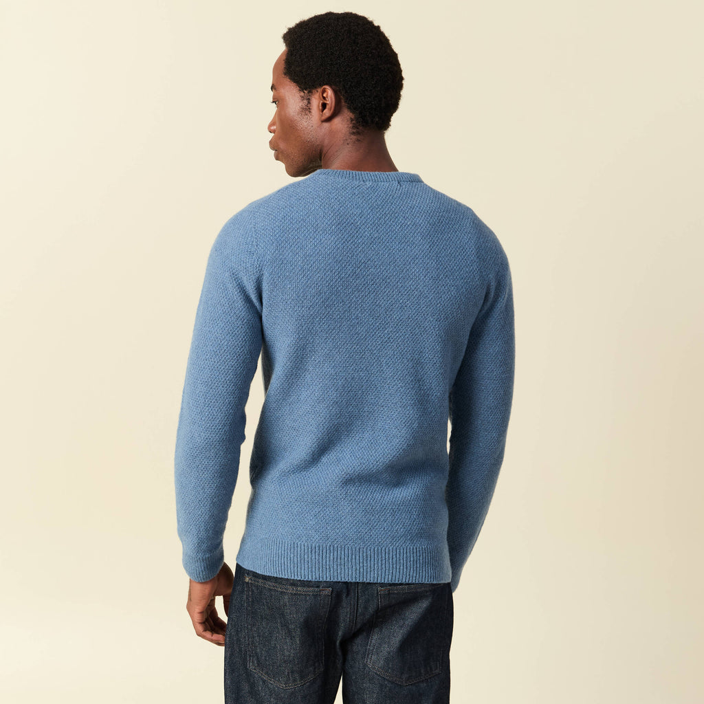 Pull manches longues fabriqué en France bleu foncé homme