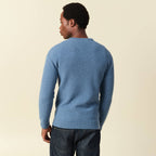 Pull manches longues fabriqué en France bleu foncé homme
